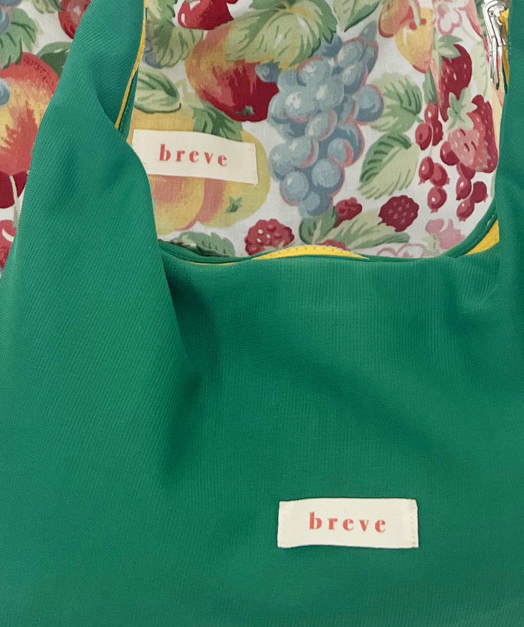 Sac réversible vert/fruits