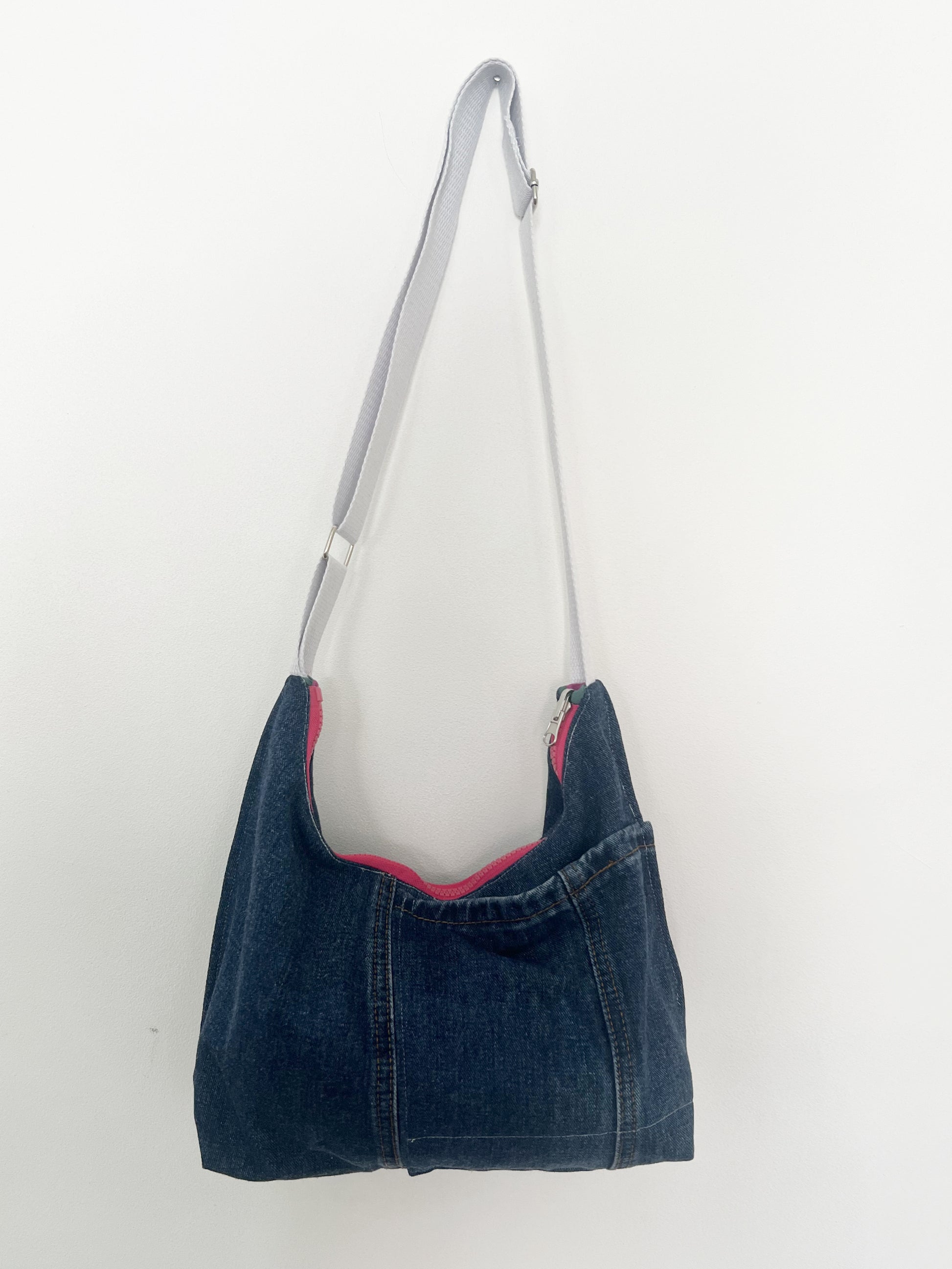 Sac réversible jeans / rayé