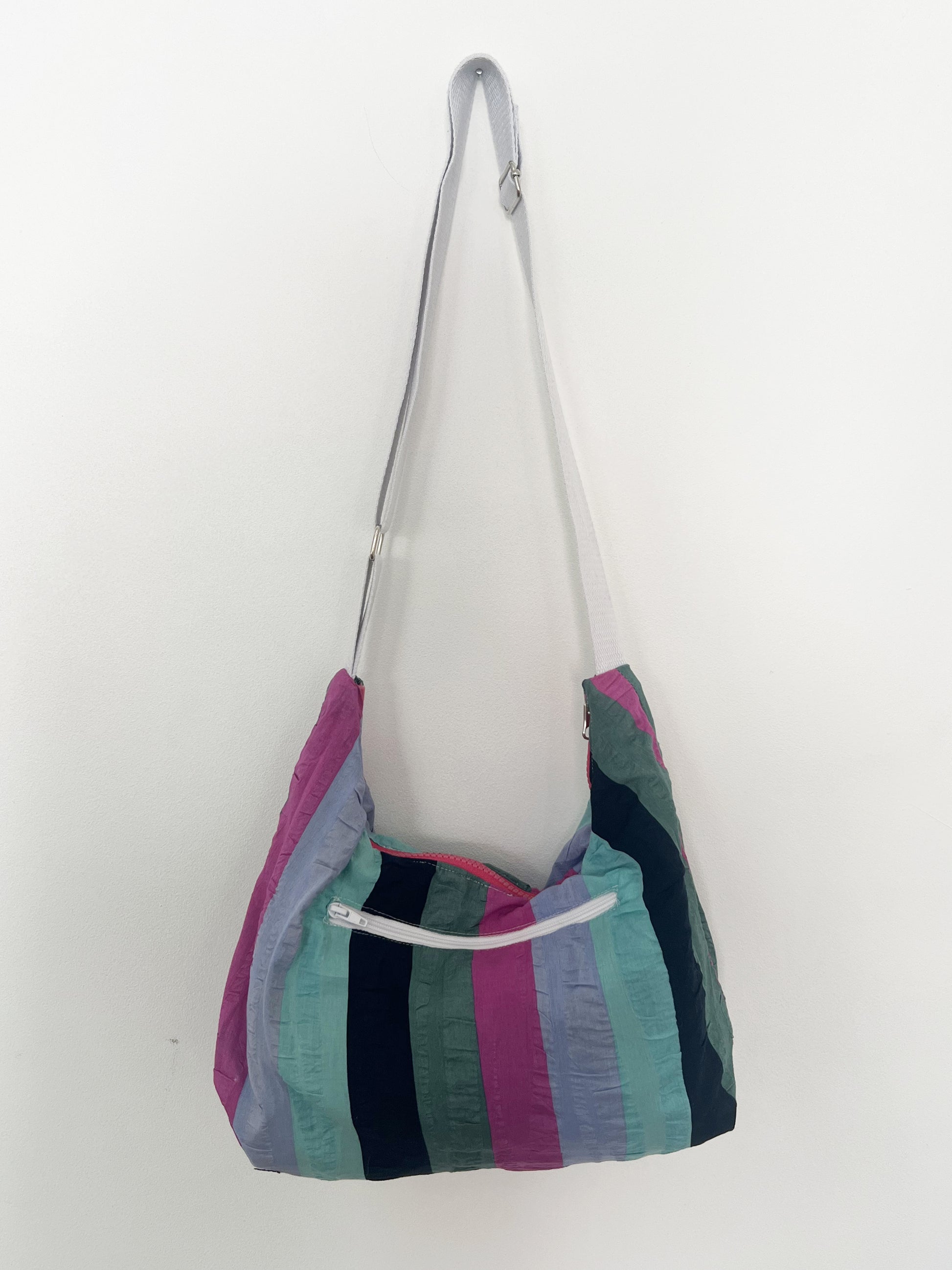 Sac réversible jeans / rayé