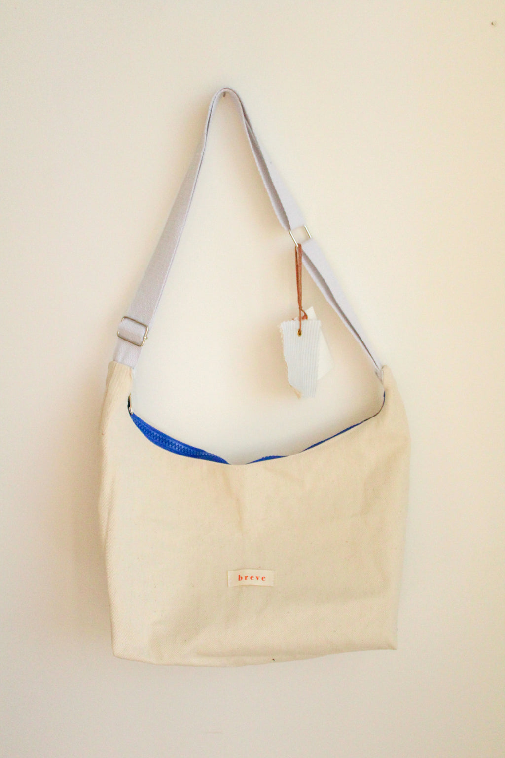Sac réversible beige/rayé bleu