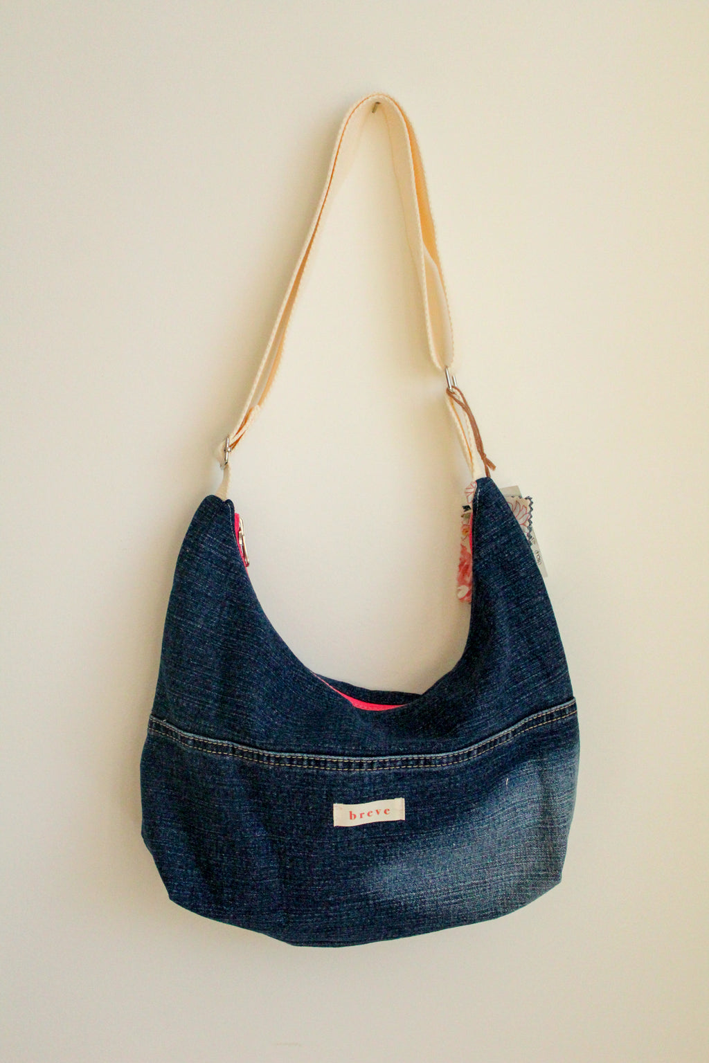 Sac réversible jeans/fleurs