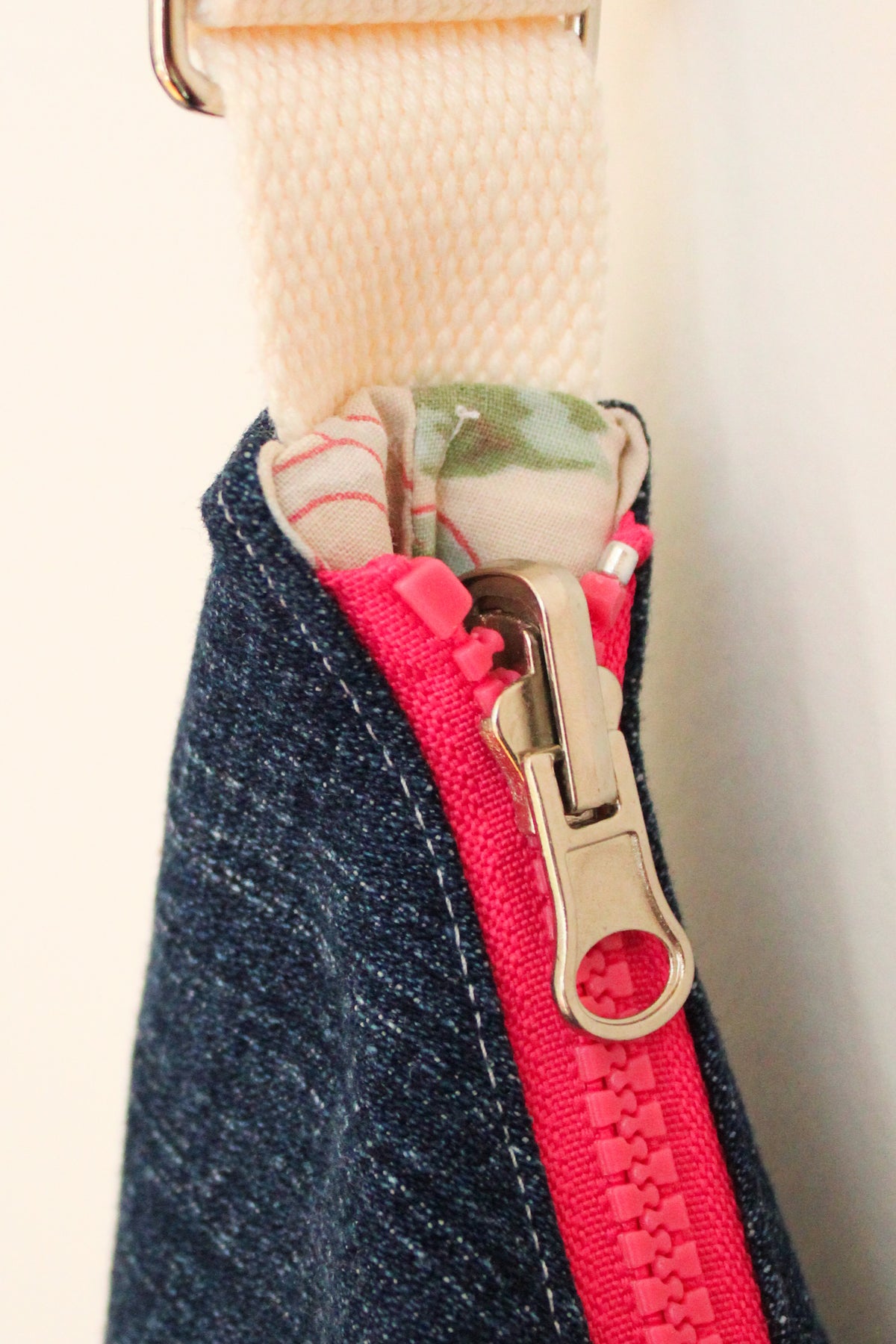 Sac réversible jeans/fleurs