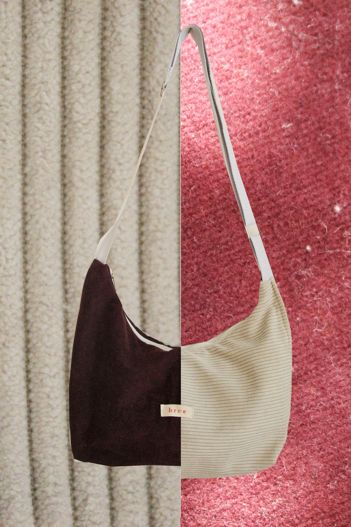 Sac réversible bordeaux/beige