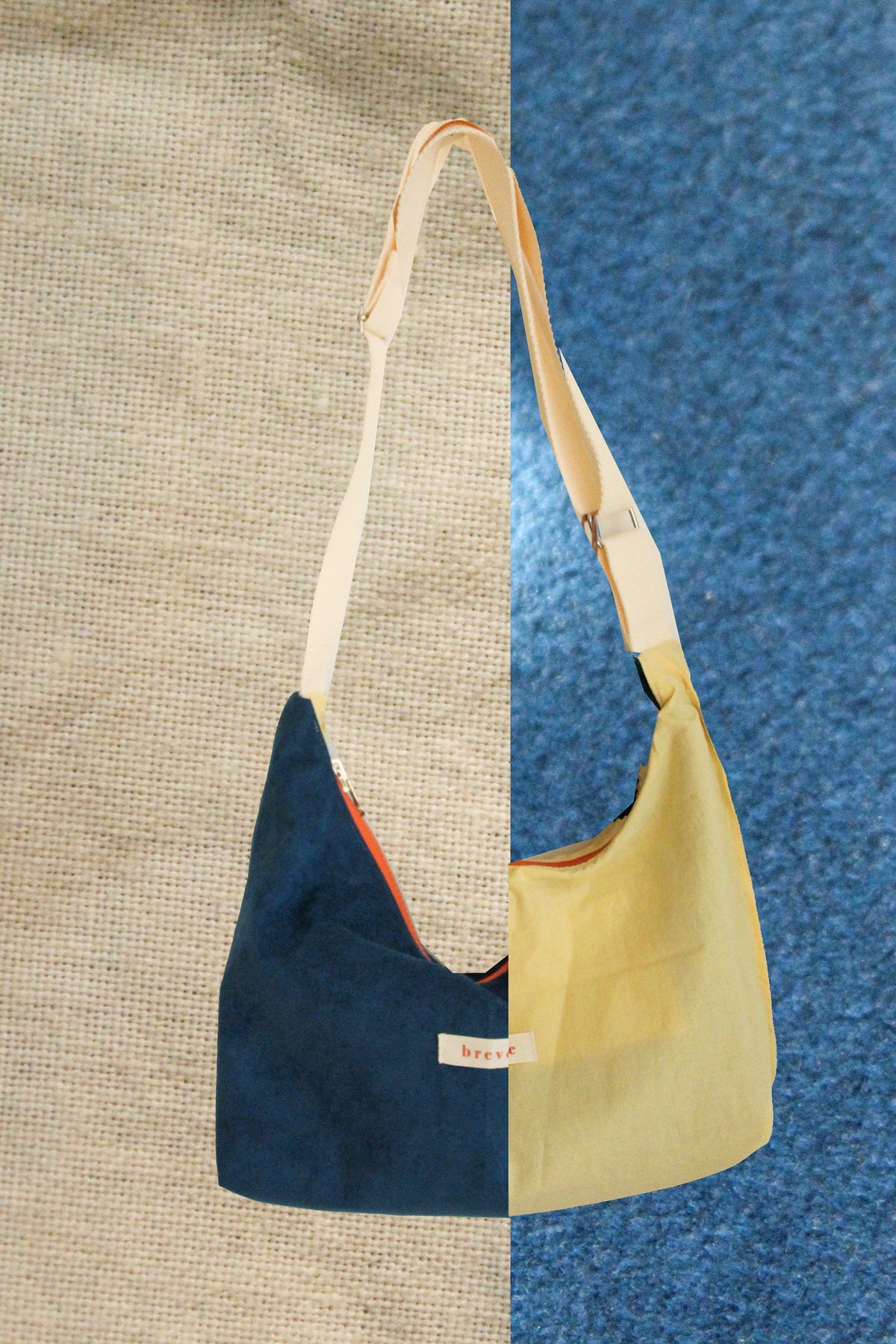 Sac réversible bleu/jaune