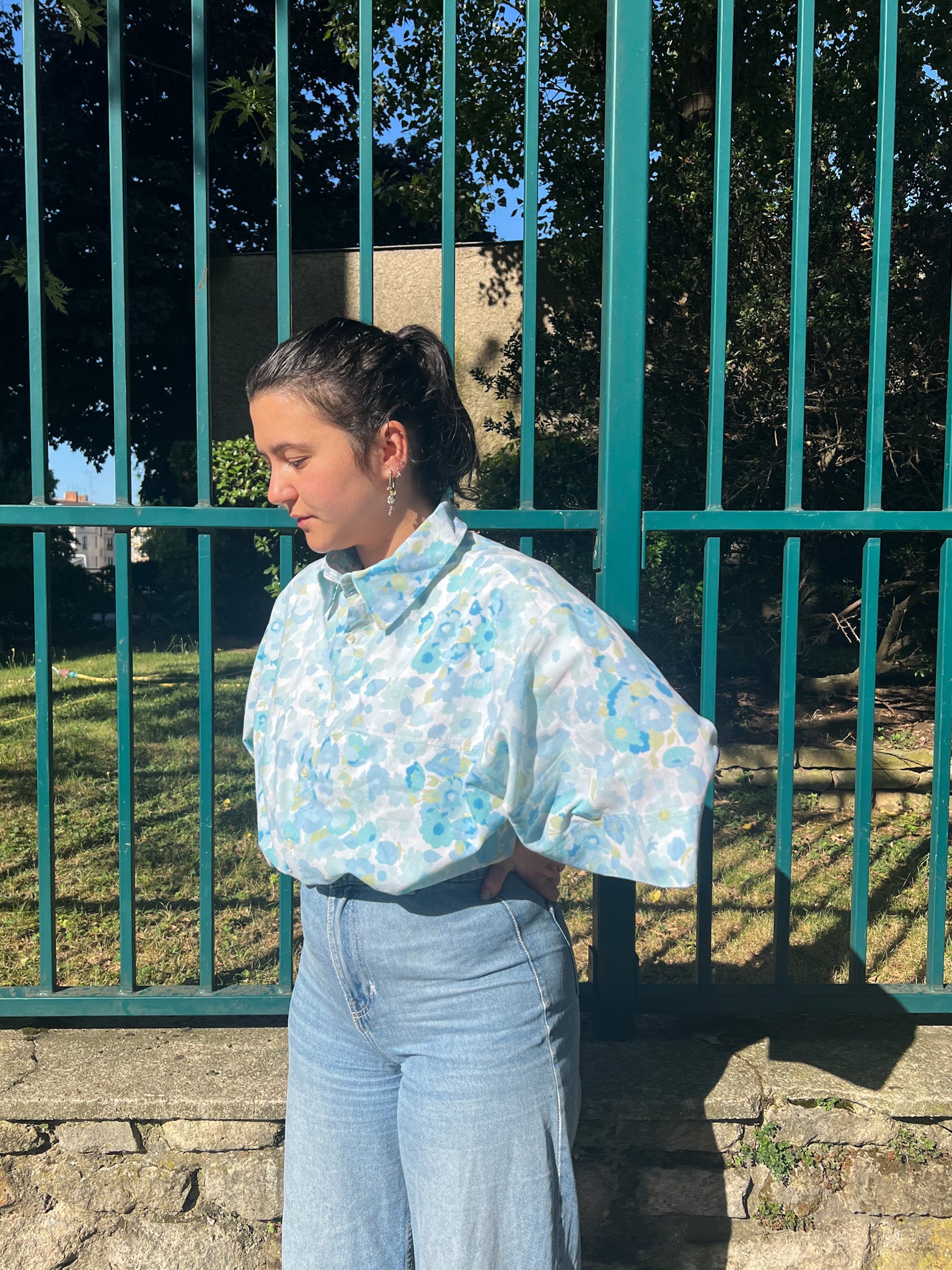 Chemisette printanière bleue