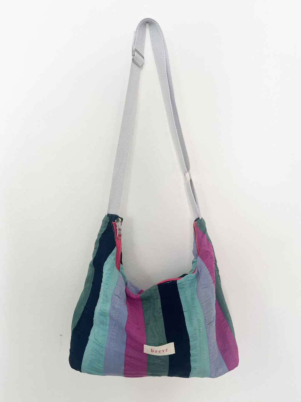 Sac réversible jeans / rayé