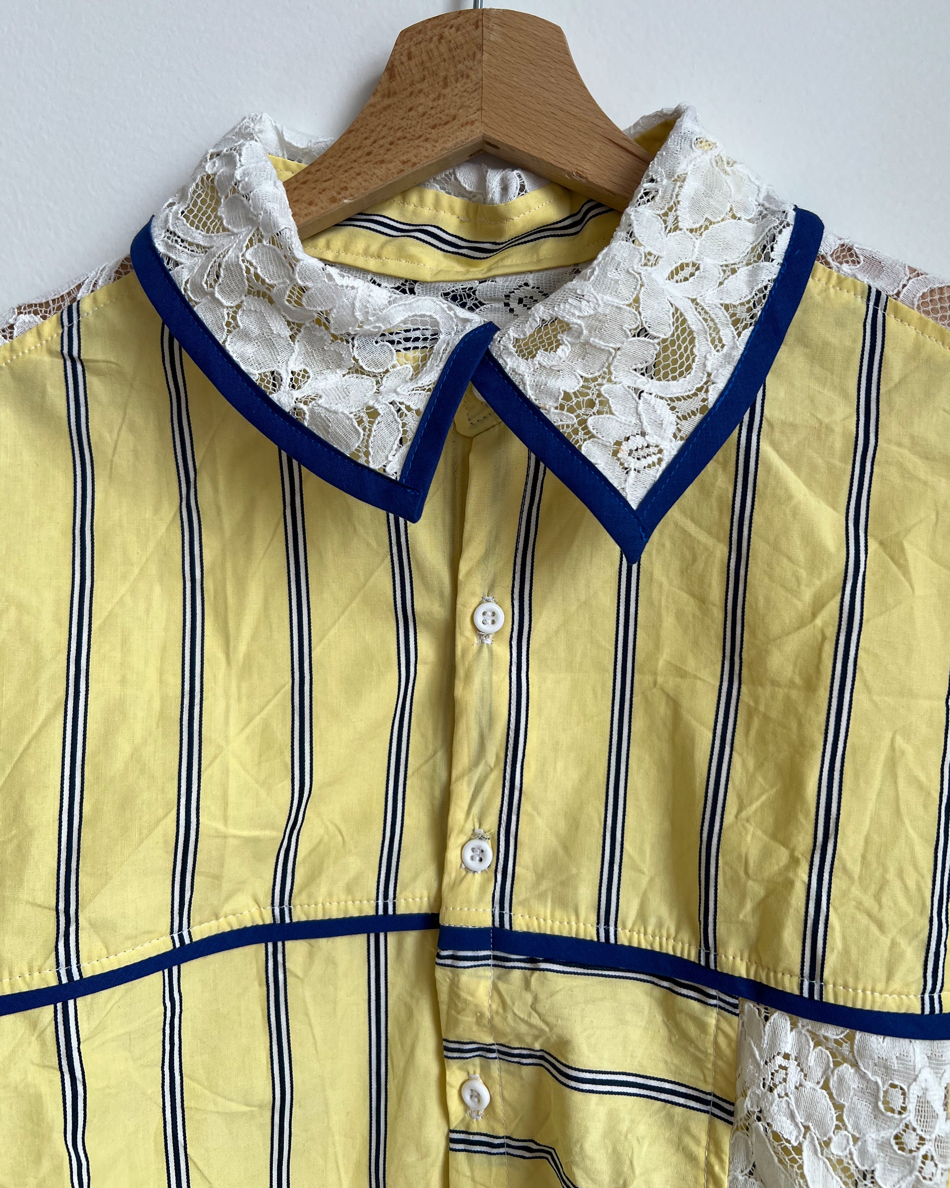 Chemisette CROP jaune et dentelle