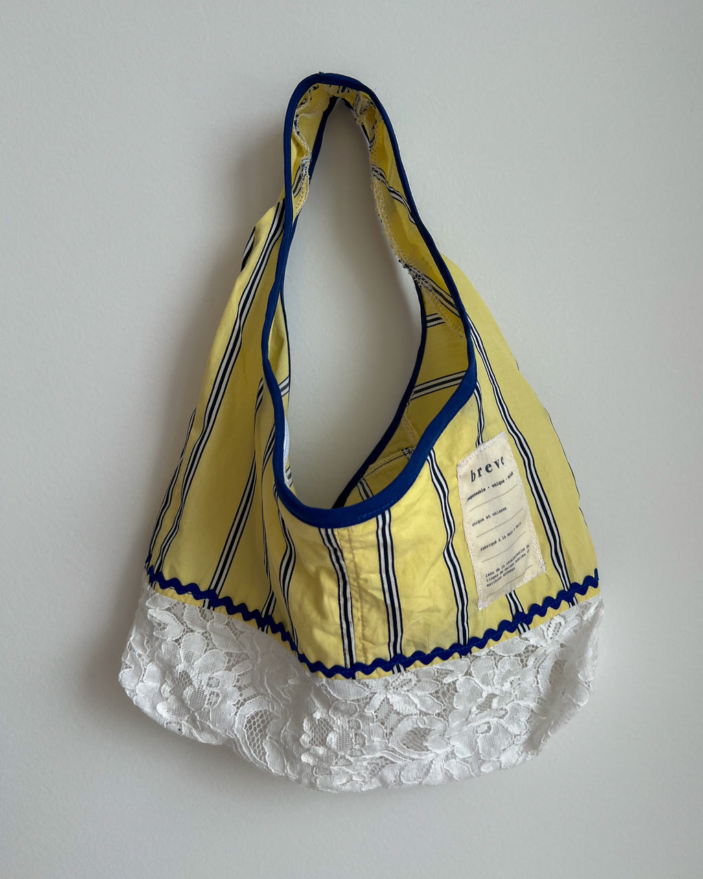 Sac MINI jaune et dentelle